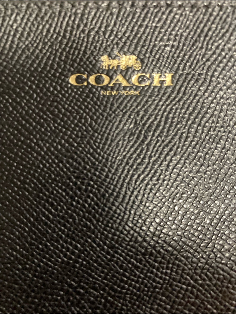 Coach Cross-Grain Leather Corner Zip Wristlet In Black NWT - Picture 11 of 11